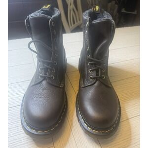 NEW Dr. Martens Men's 1460 WarmWair Grizzly Leather‎ Boots, Brown Sz 12